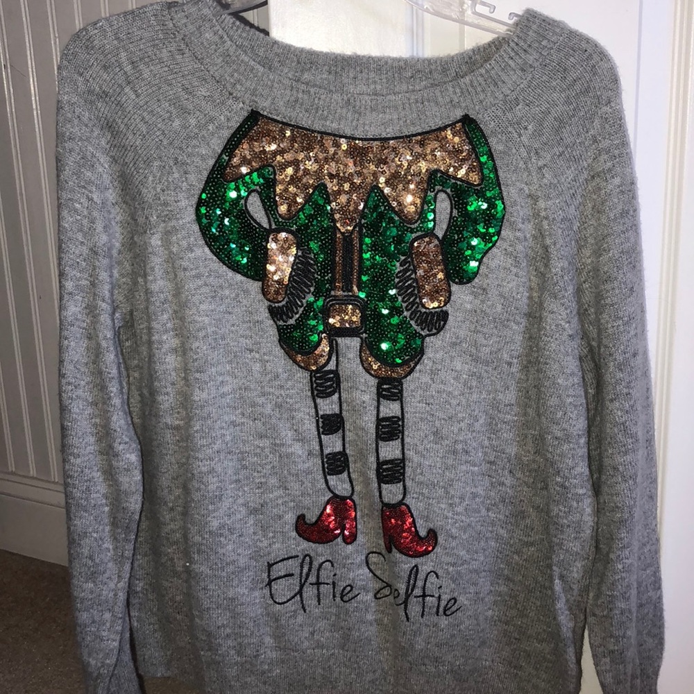 Elfie selfie ugly Christmas sweater
